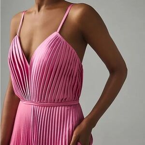 leena for Mac Duggal Pleated Wide-Leg Jumpsuit